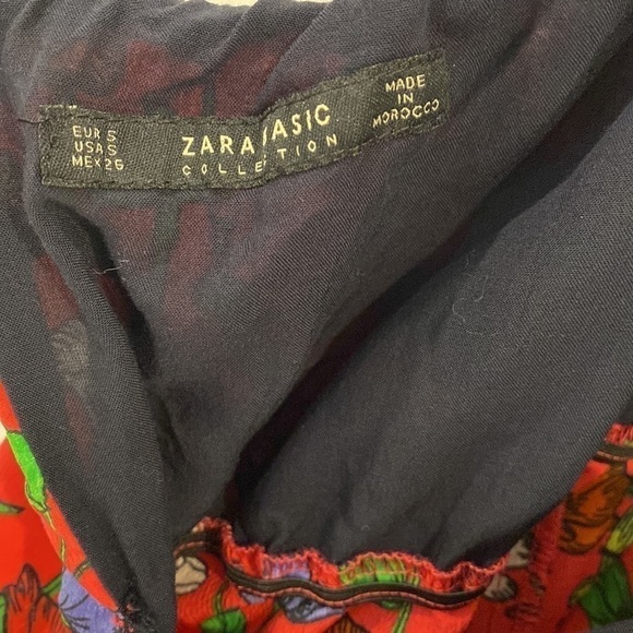 ZARA Collection jumpsuit tied around neck floral print bright colors Size S - Picture 6 of 16